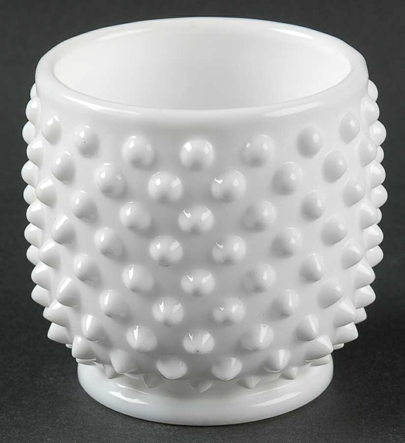 Hobnail Milk Glass Jam/Jelly No Lid by Fenton-1
