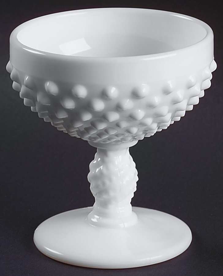 Hobnail Milk Glass Champagne/Tall Sherbet by Fenton-1