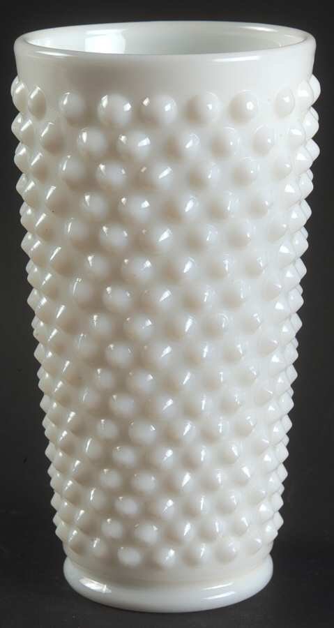 Hobnail Milk Glass 16 Oz Flat Tumbler by Fenton-1