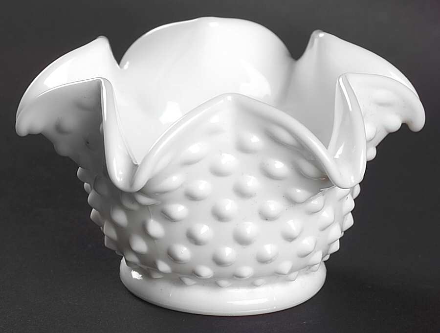 Hobnail Milk Glass Small Star Bon Bon by Fenton-1