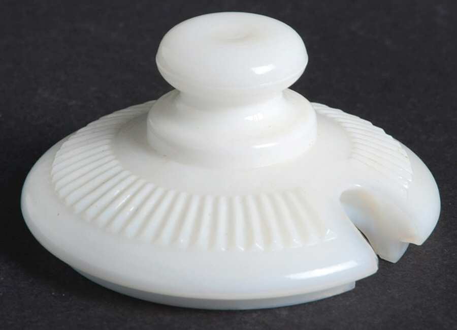 Hobnail Milk Glass Lid for Mustard Kettle by Fenton-1