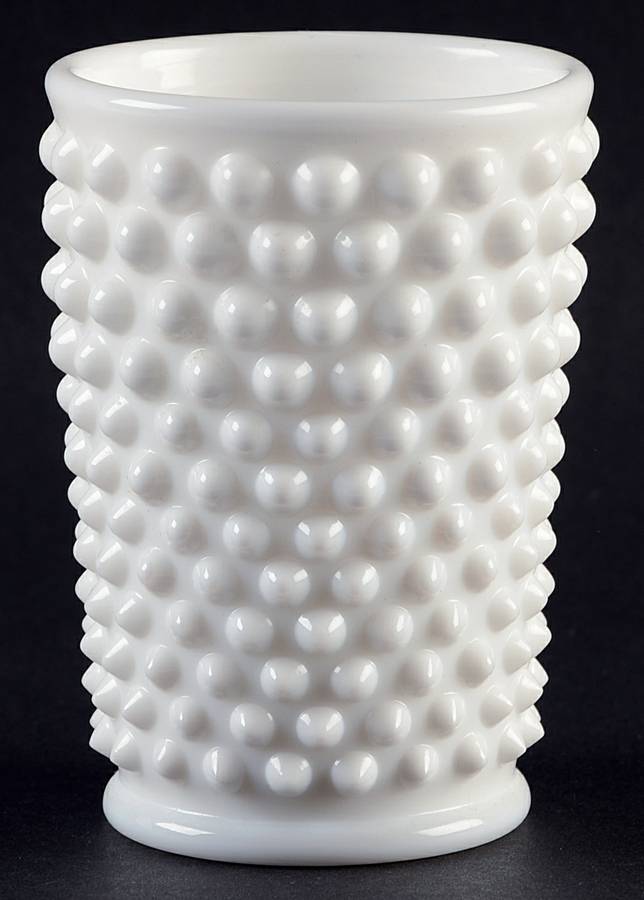 Hobnail Milk Glass 12 Oz Flat Tumbler by Fenton-1