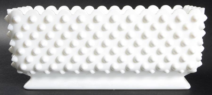 Hobnail Milk Glass 9" Rectangular Planter by Fenton-1
