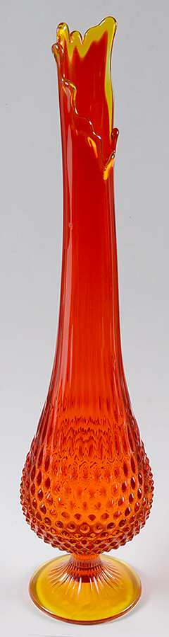 Hobnail Orange #3652 17" To 25" Swung Vase by Fenton-1