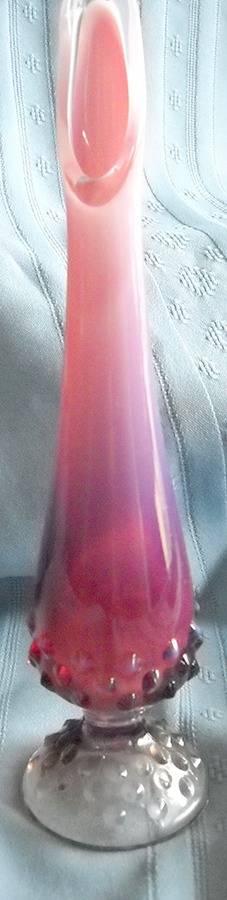 Hobnail Plum (Opalescent) #3756 7" To 11" Swung Bud Vase by Fenton-1