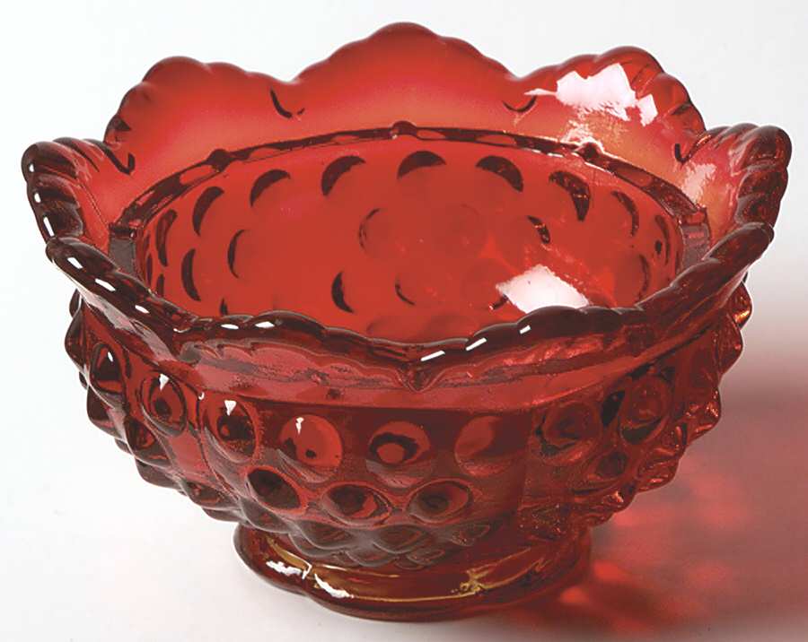 Hobnail Ruby Base for (2 Piece) Fairy Lamp by Fenton-1