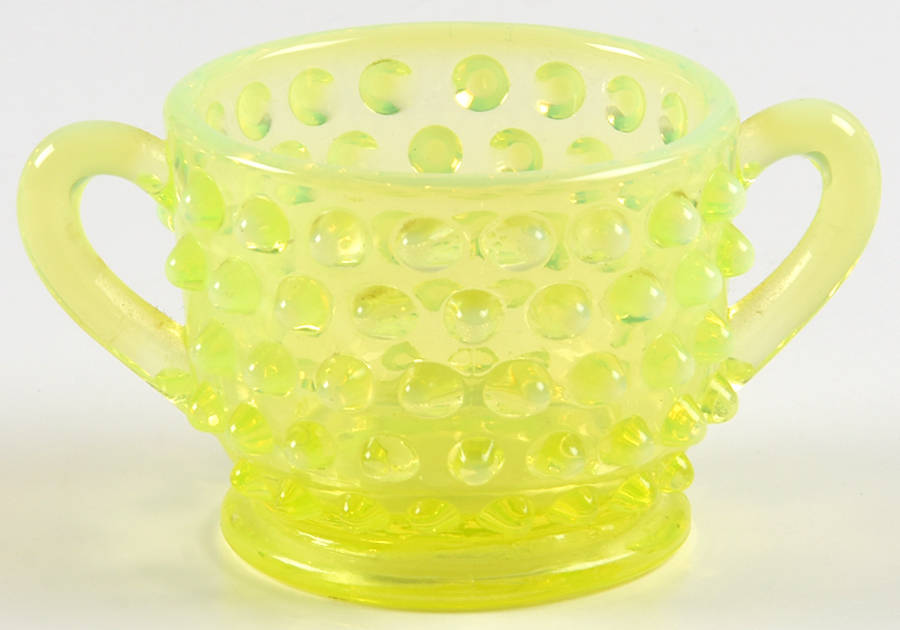 Hobnail Topaz (Opalescent) Individual Open Sugar by Fenton-1