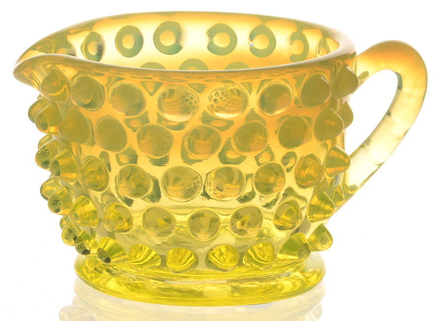Hobnail Topaz (Opalescent) Individual Creamer by Fenton-1