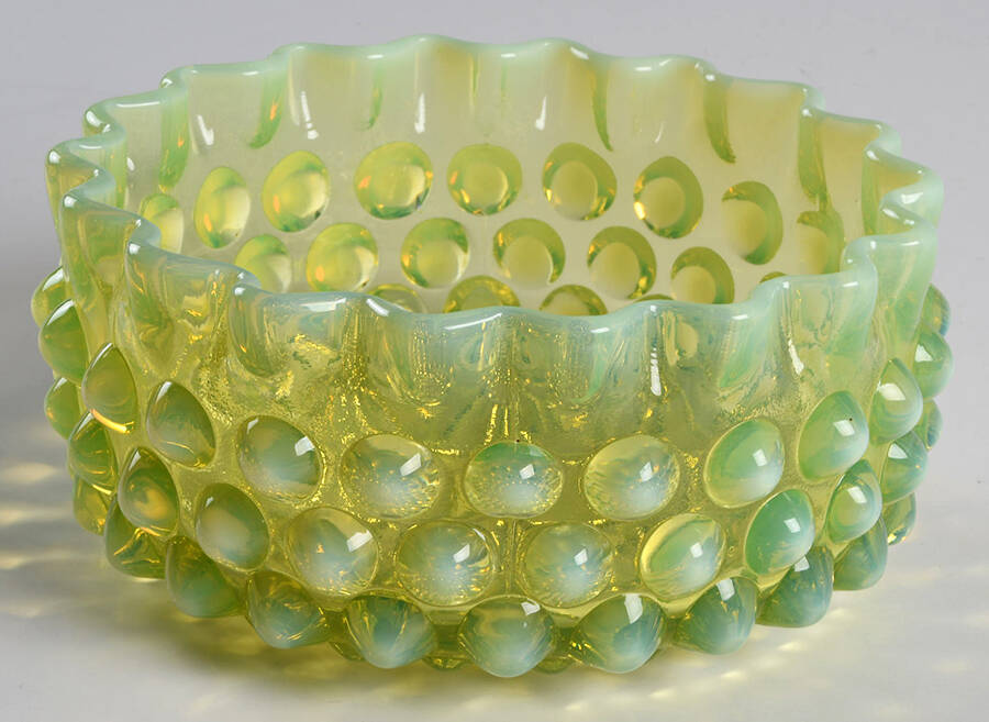 Hobnail Topaz (Opalescent) Candy Box No Lid by Fenton-1