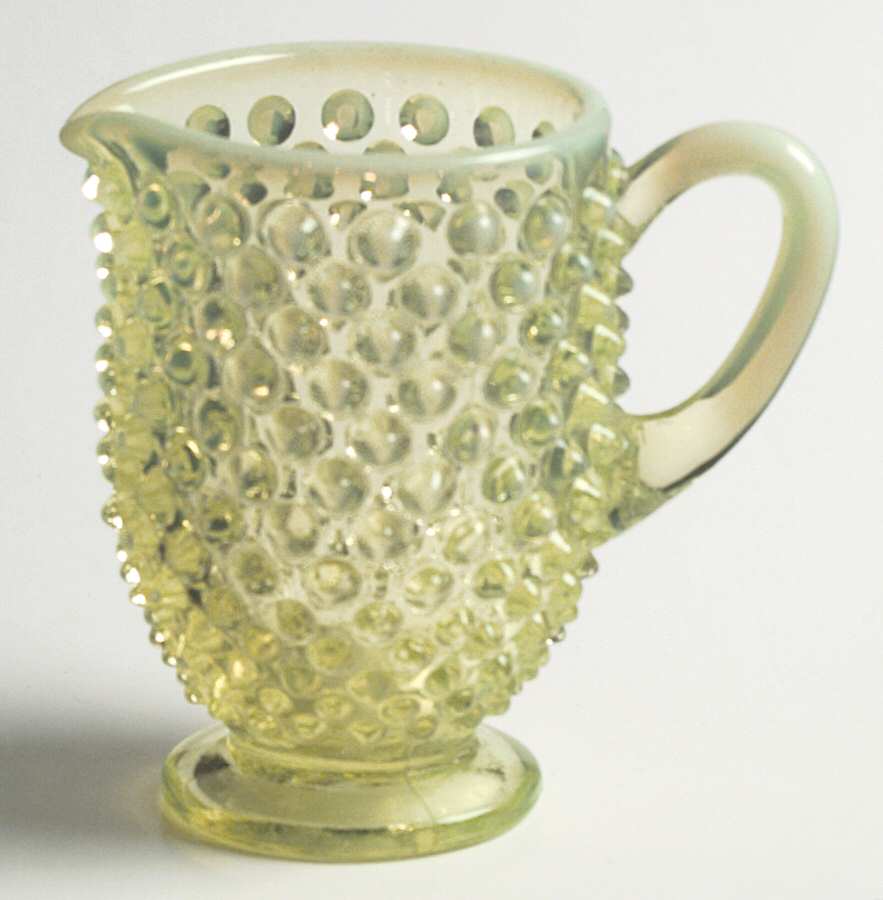 Hobnail Topaz (Opalescent) Footed Creamer by Fenton-1