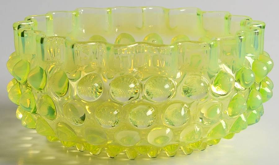 Hobnail Topaz (Opalescent) Open Candy Dish by Fenton-1