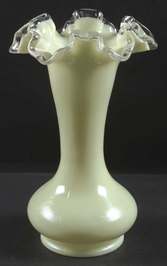 Ivory Crest 8" Double Crimped Vase by Fenton-1