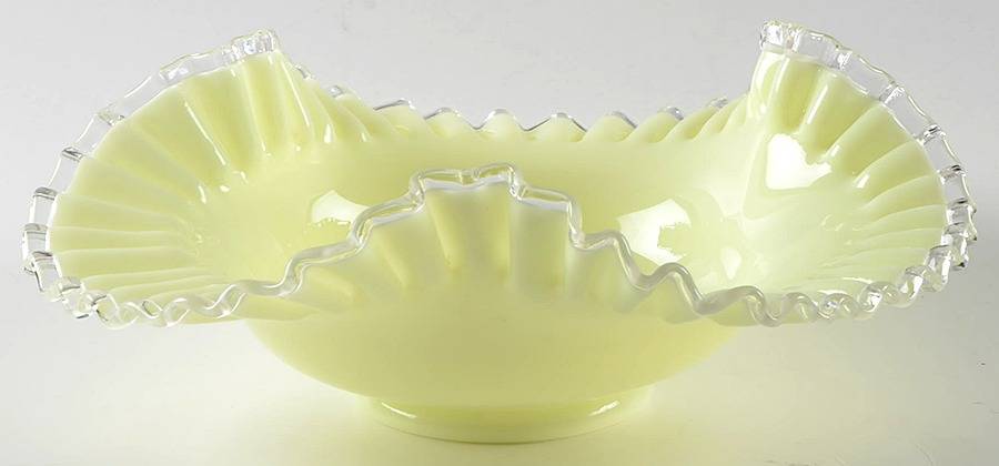 Ivory Crest 10" Fluted Bowl by Fenton-1