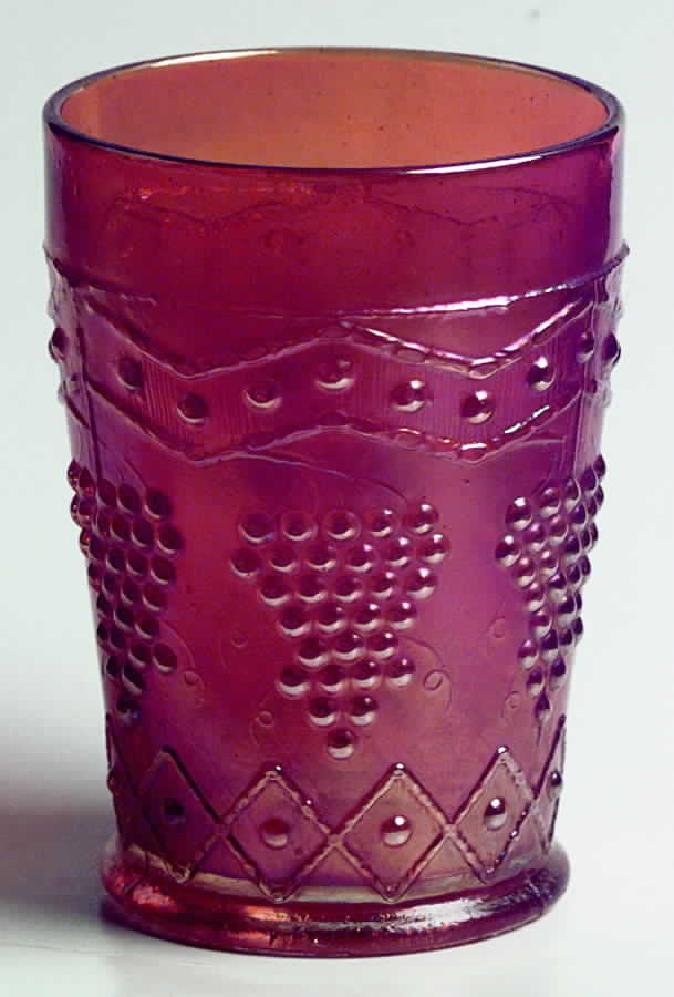 Lattice and Grape Marigold Flat Tumbler by Fenton-1
