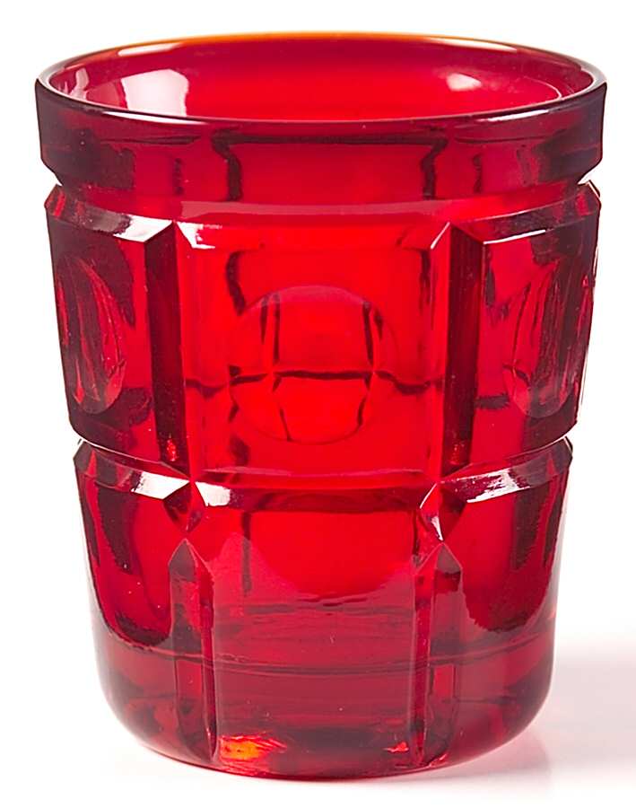 Plymouth Ruby 7 Oz Flat Tumbler by Fenton-1