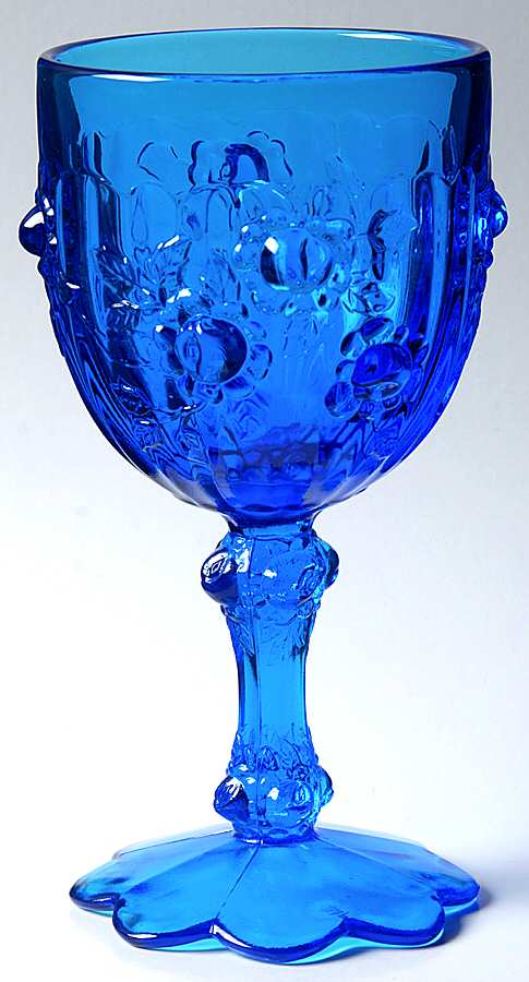 Rose Blue Water Goblet by Fenton-1