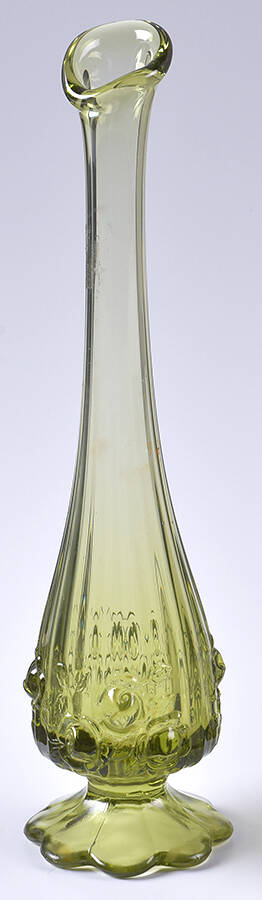 Rose Green 9" Bud Vase by Fenton-1