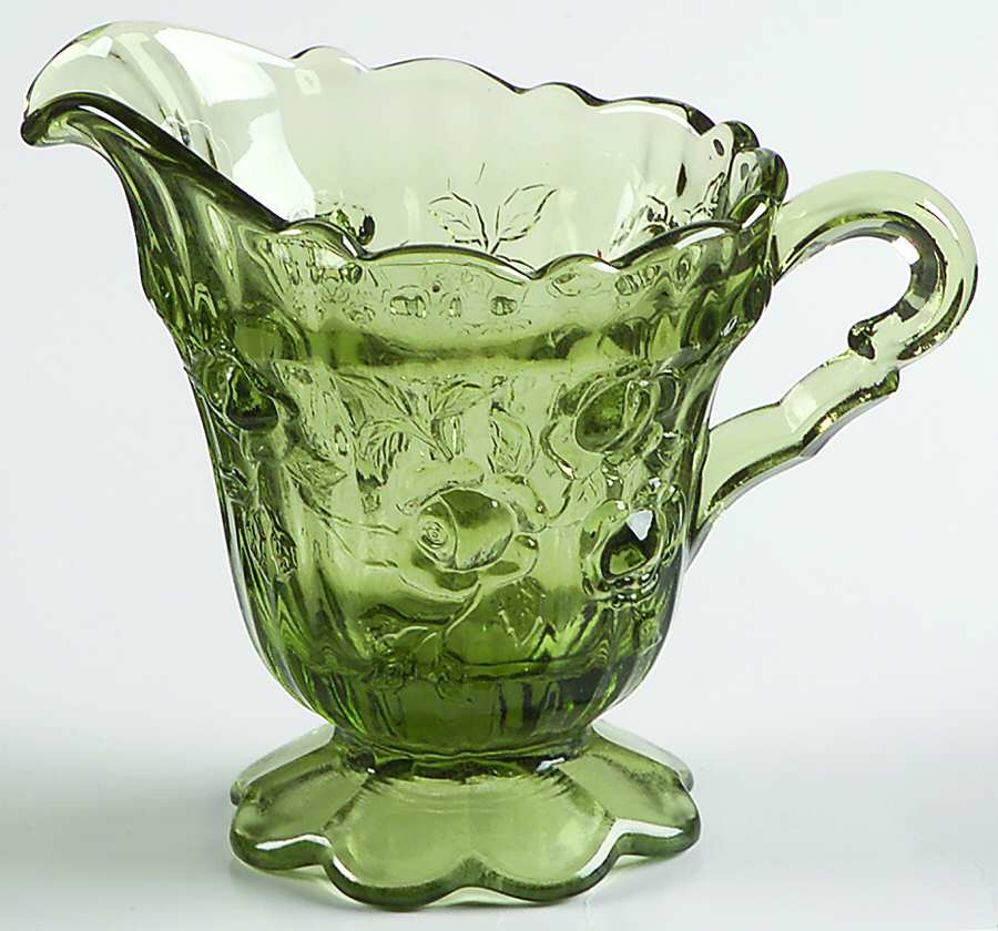 Rose Green Creamer by Fenton-1
