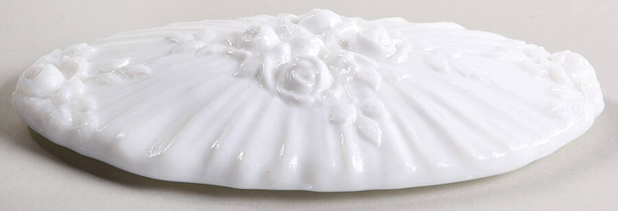 Rose Milk Glass Lid for Trinket Box by Fenton-1