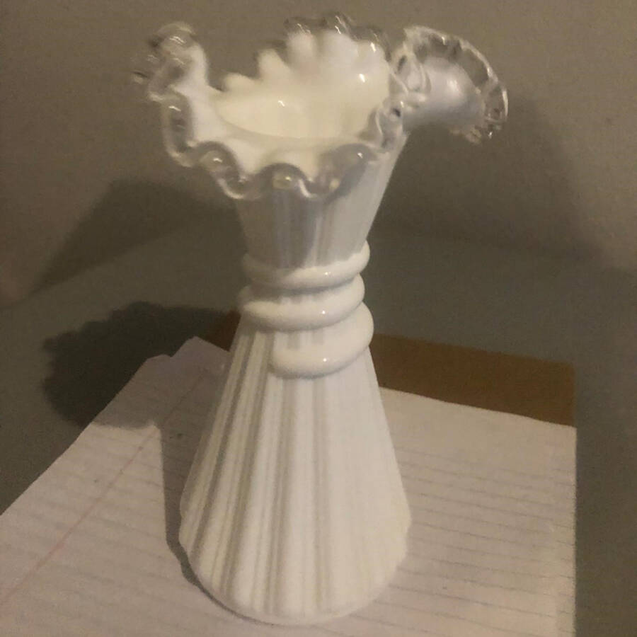 Silver Crest 7" Flower Vase by Fenton-1