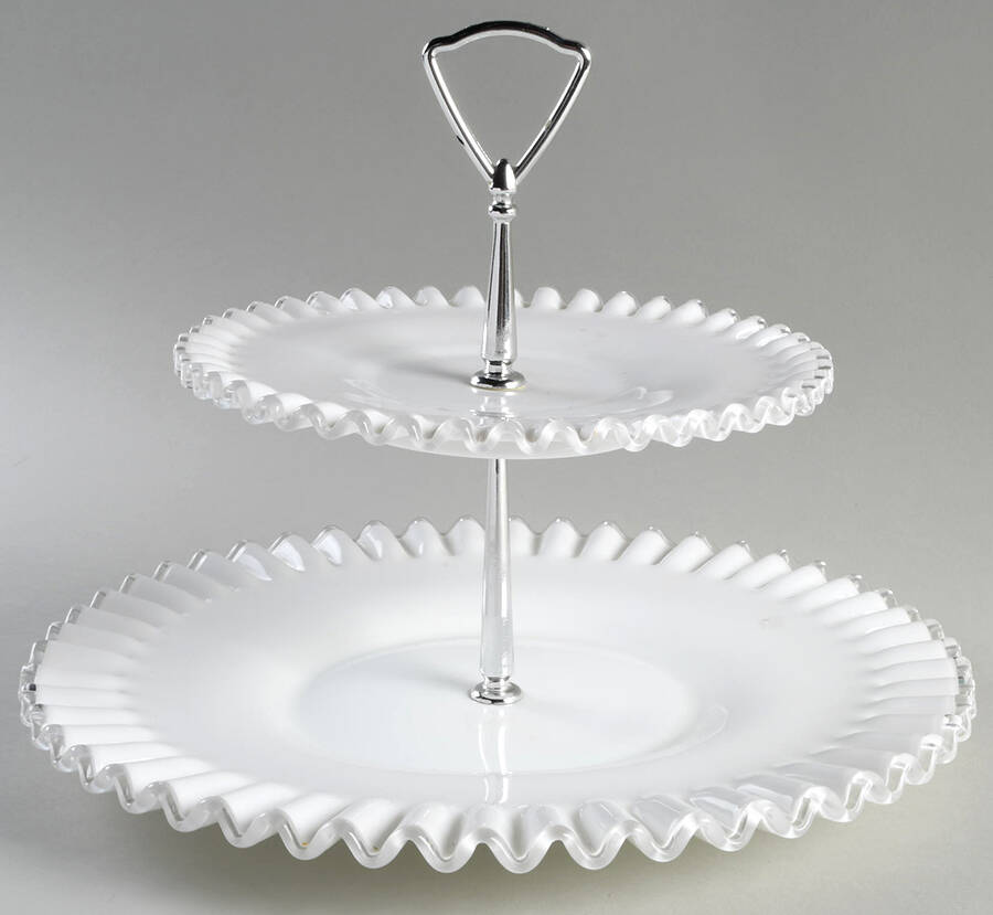 Silver Crest 2 Tier Tidbit by Fenton-1