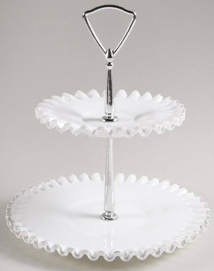 Silver Crest 2 Tier Tidbit by Fenton-1