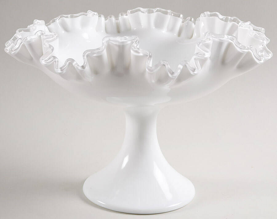 Silver Crest Footed Round Bowl by Fenton-1