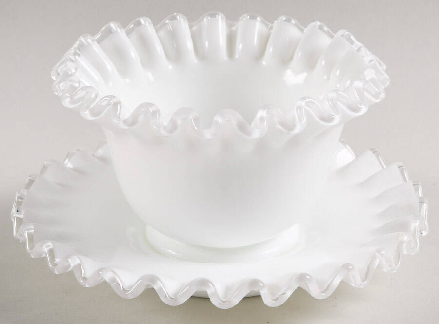 Silver Crest Mayonnaise Bowl and Underplate by Fenton-1