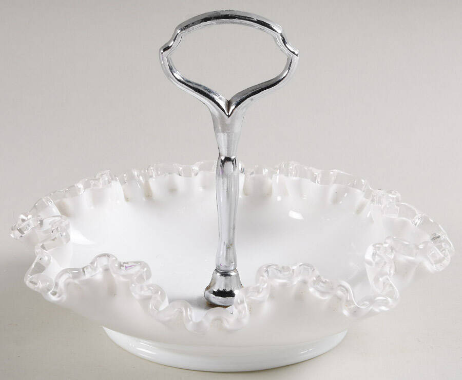 Silver Crest 8" Handled Bon Bon by Fenton-1