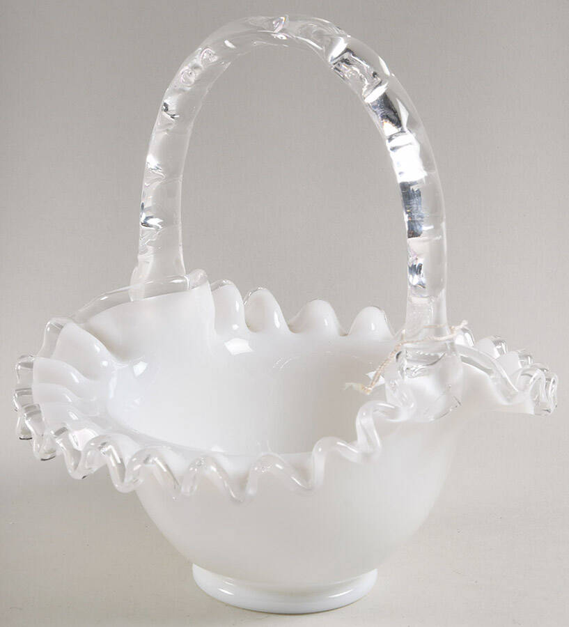 Silver Crest #7237/203 Crests 7" Basket by Fenton-1