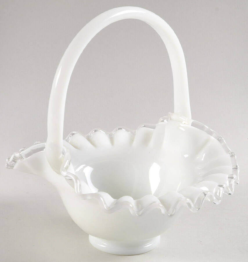 Silver Crest #7237/203 Crests 7" Basket by Fenton-1