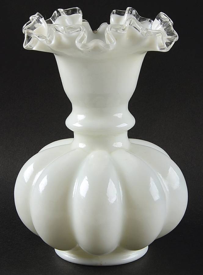 Silver Crest 8" Crimped Tulip Vase by Fenton-1