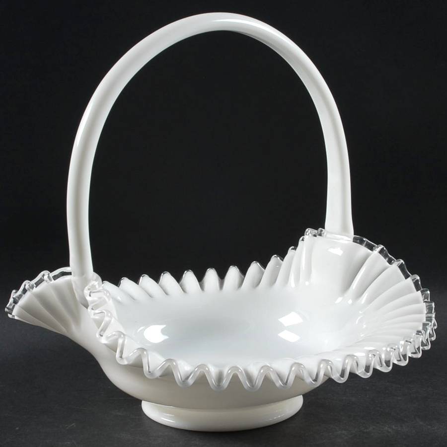 Silver Crest #1523/7233 Crests 12" Basket by Fenton-1