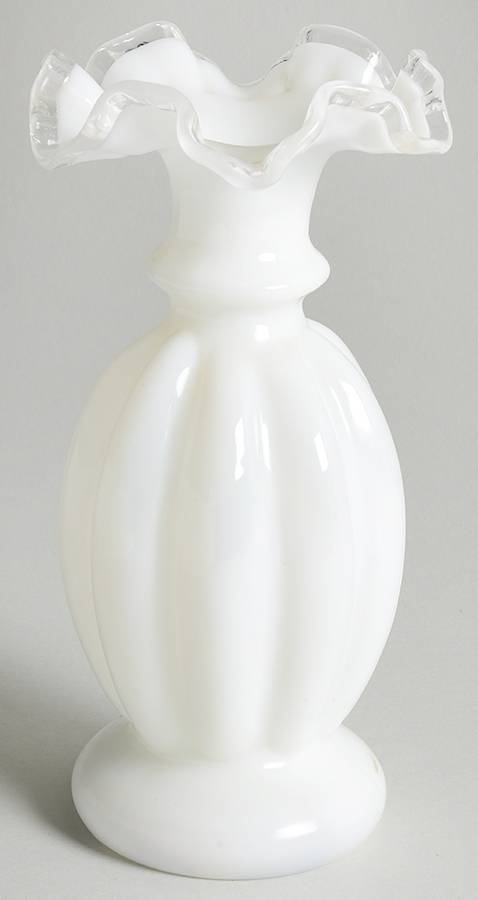 Silver Crest 8" Double Crimped Vase by Fenton-1