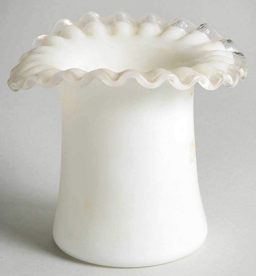 Silver Crest 3" Flare Crimped Topper (Top Hat) by Fenton-1