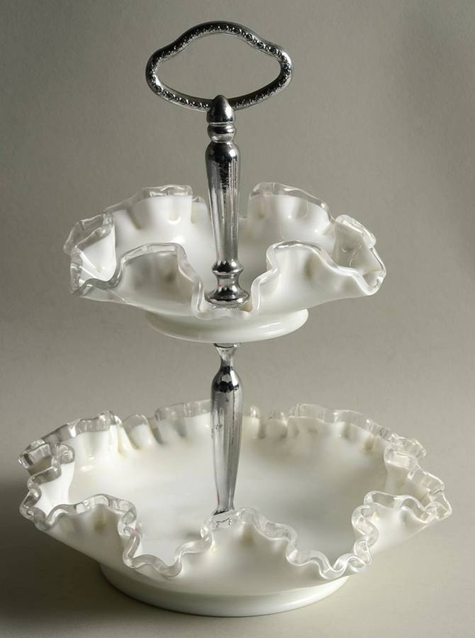 Silver Crest 2 Tier Tidbit by Fenton-1
