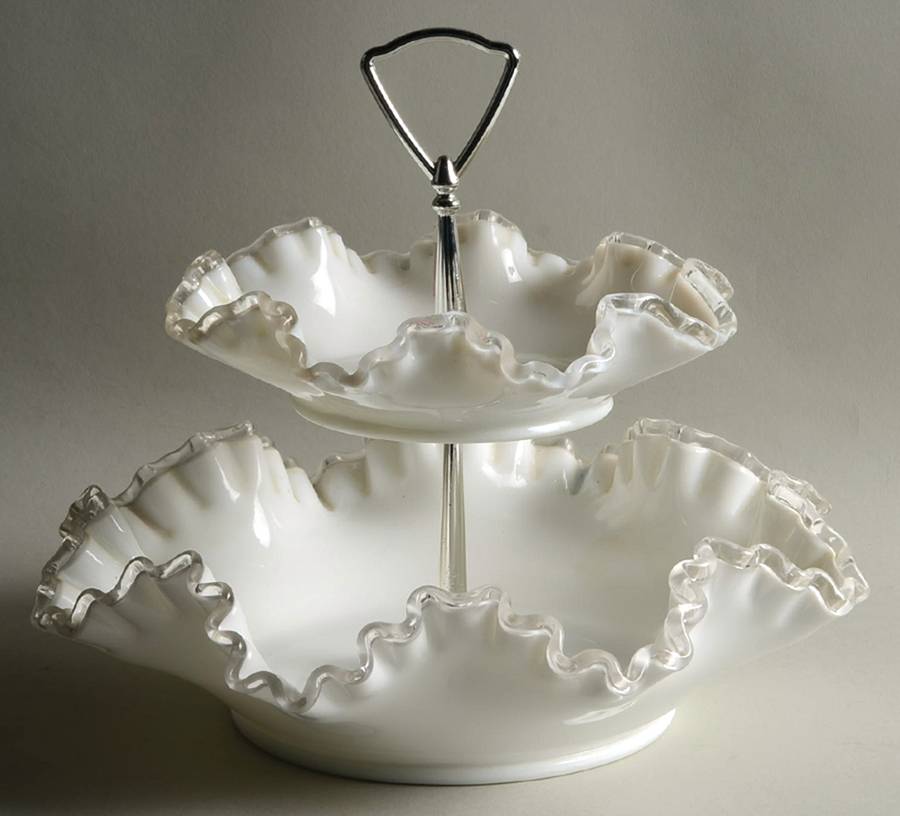 Silver Crest 2 Tier Tidbit by Fenton-1