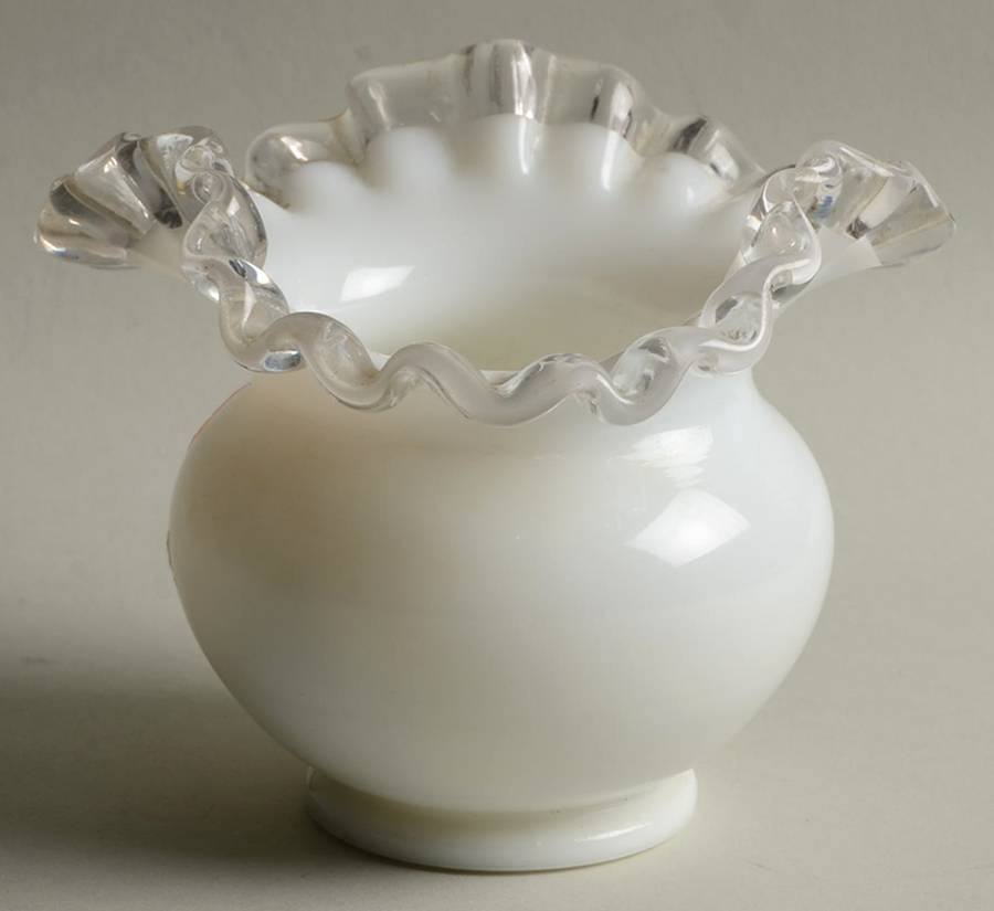 Silver Crest 4" Crimped Triangular Vase by Fenton-1