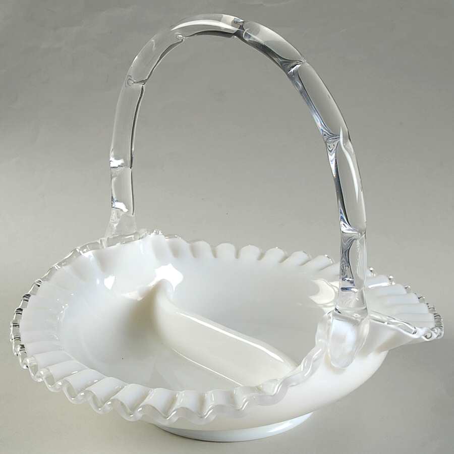 Silver Crest #7339 Crests Divided 8" Basket by Fenton-1