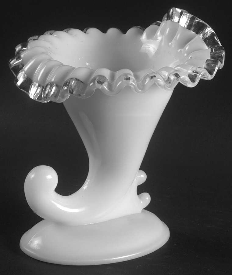 Silver Crest Cornucopia/Candleholder by Fenton-1