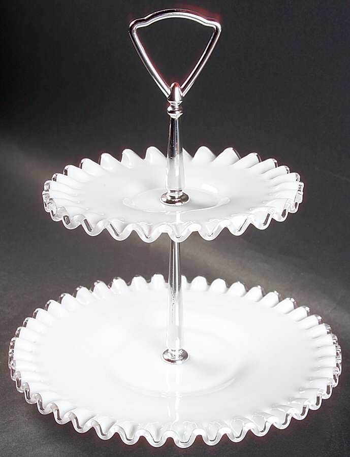 Silver Crest 2 Tier Tidbit by Fenton-1