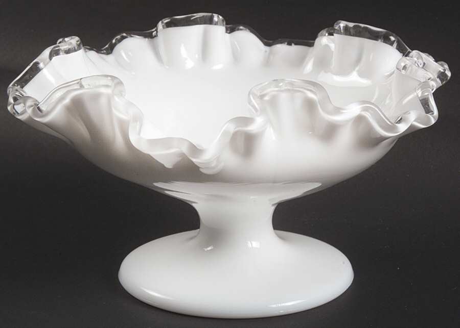 Silver Crest Round Compote (Height X Width) by Fenton-1