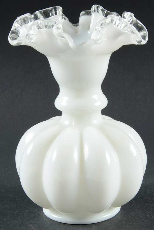 Silver Crest 6" Double Crimped Vase by Fenton-1