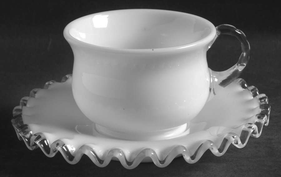Silver Crest Cup and Saucer Set by Fenton-1