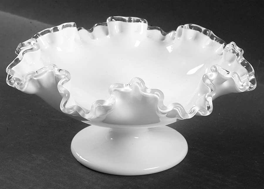Silver Crest Round Compote (Height X Width) by Fenton-1