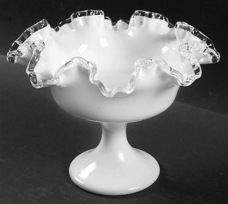 Silver Crest Round Compote (Height X Width) by Fenton-1