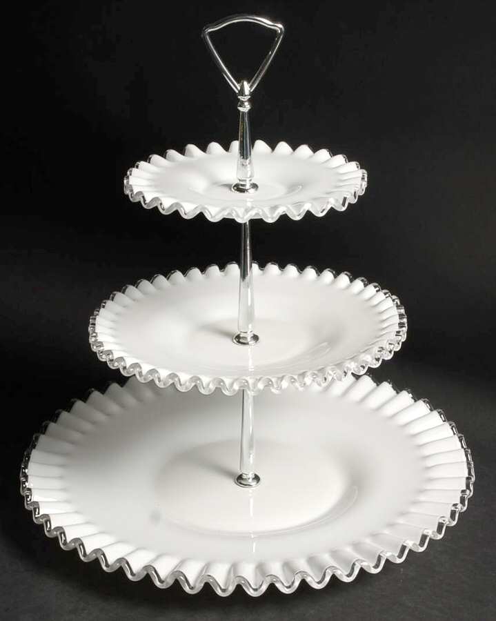 Silver Crest 3 Tier Tidbit by Fenton-1