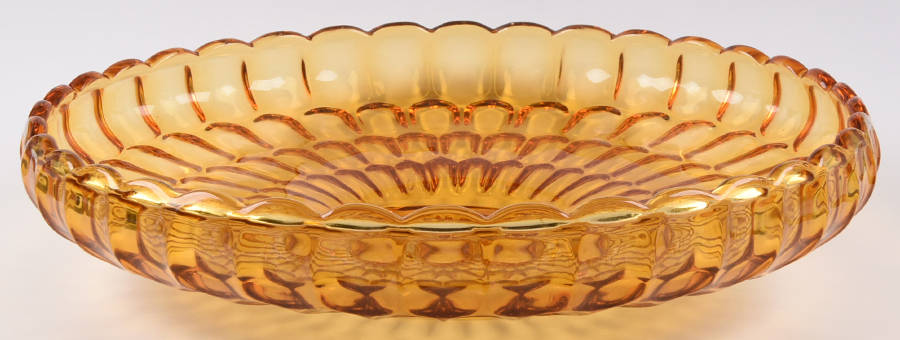 Thumbprint Colonial Amber Tray for Chip & Dip Set by Fenton-1