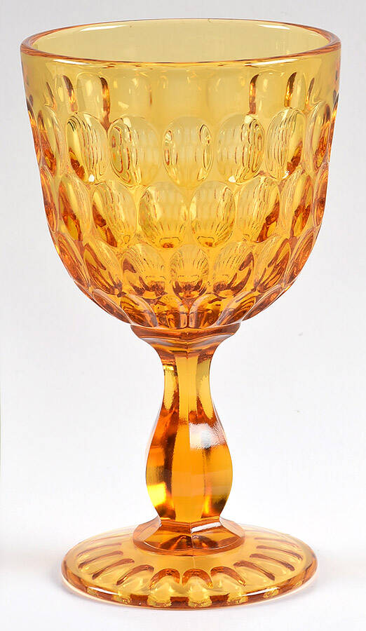 Thumbprint Colonial Amber Chalice by Fenton-1