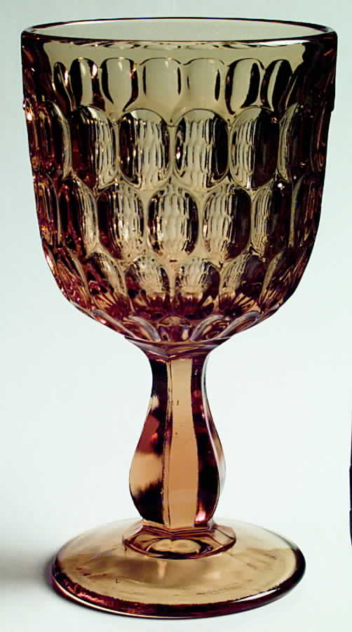 Thumbprint Colonial Amber Water Goblet by Fenton-1